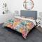 Designart 'Colored Triangle Pattern with Grunge Effect' Modern Bedding Set - Duvet Cover & Shams